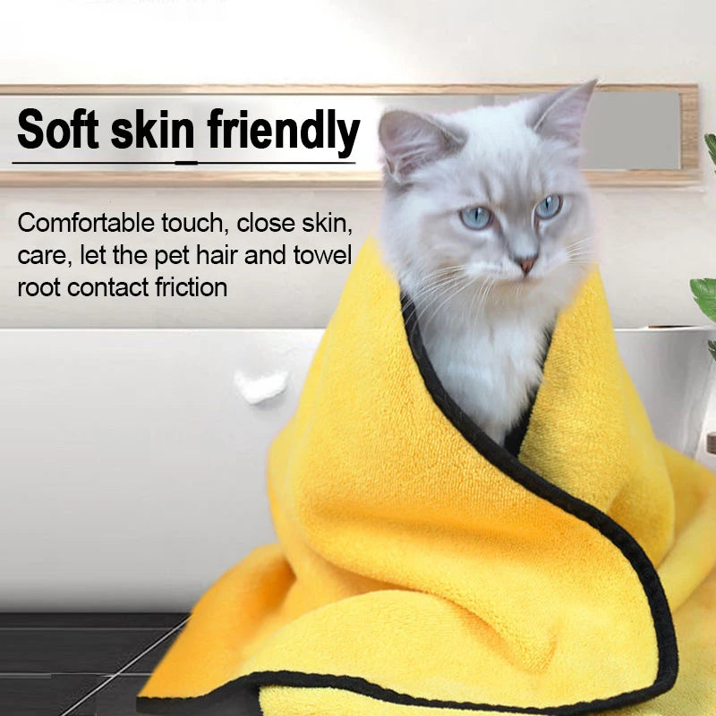 Quick-drying Towels for Pet/Dog/Cat Soft Fiber Towels Water-absorbent Bath Towel Convenient Pet Shop Cleaning Towel Pet Supplies