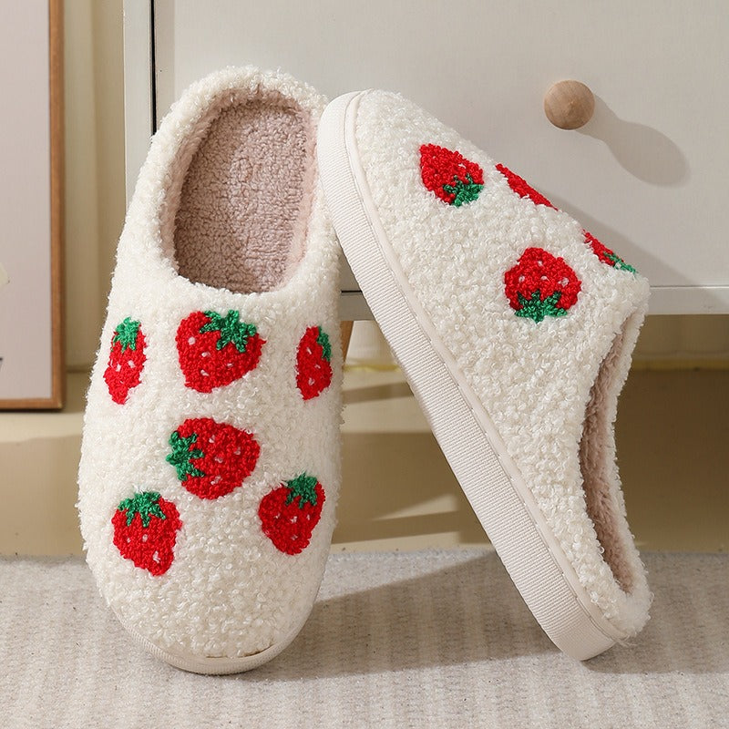 Comfortable home strawberry slippers