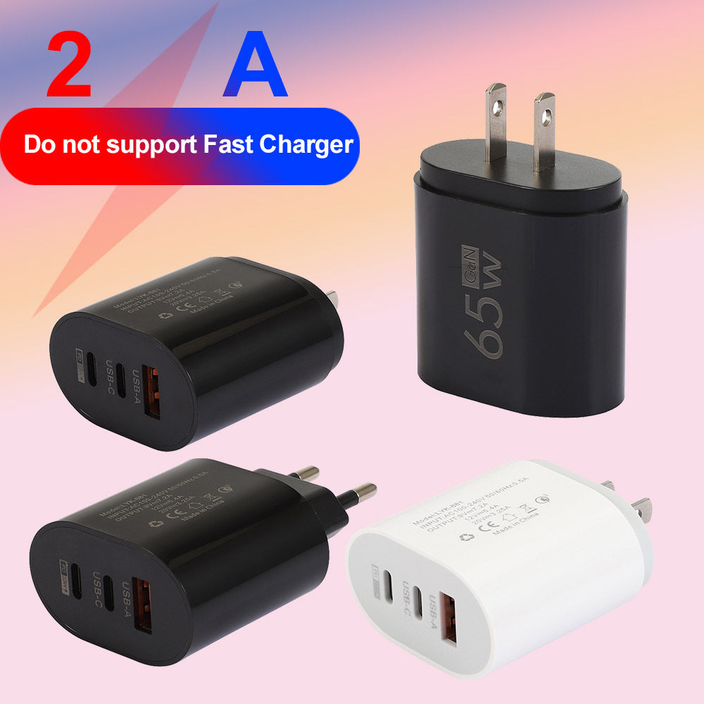 Type-C mobile phone charger 2A USB+2PD multi port US and European travel charging head