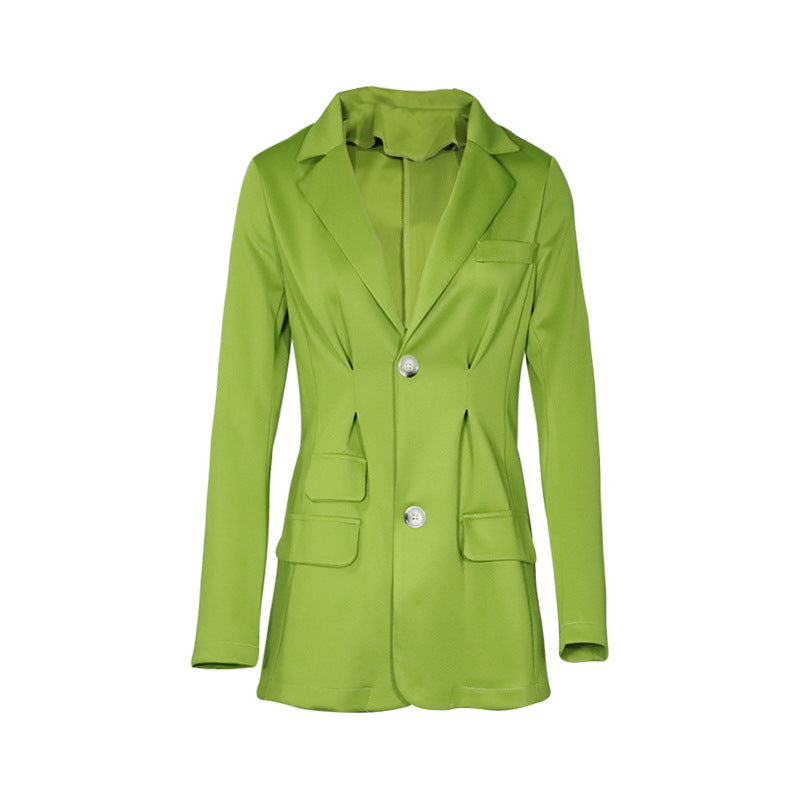 Early Autumn New Candy Color Long Sleeved Slim Temperament Small Suit Jacket Is Thin Suit