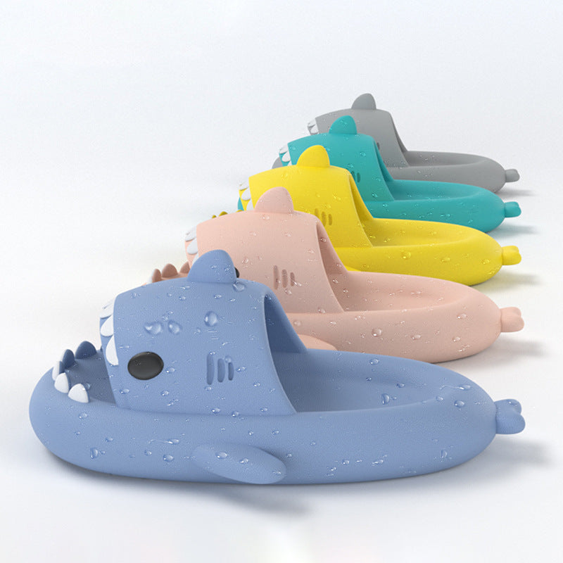 Thick-Bottomed Shark Couple Slippers