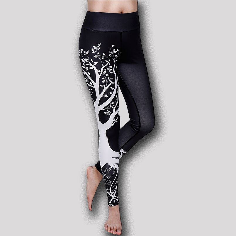 Women Sexy Yoga Pants Trees Printed Dry Fit Sport Pants Elastic Fitness Gym Pants Running Tight Sport Leggings Female Trousers