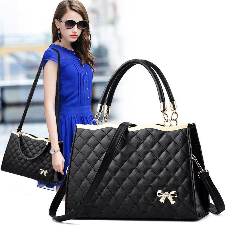 Spring New Embroidered Lingge Women's Handbag Foreign Trade Large Bag Single Shoulder Crossbody Bag