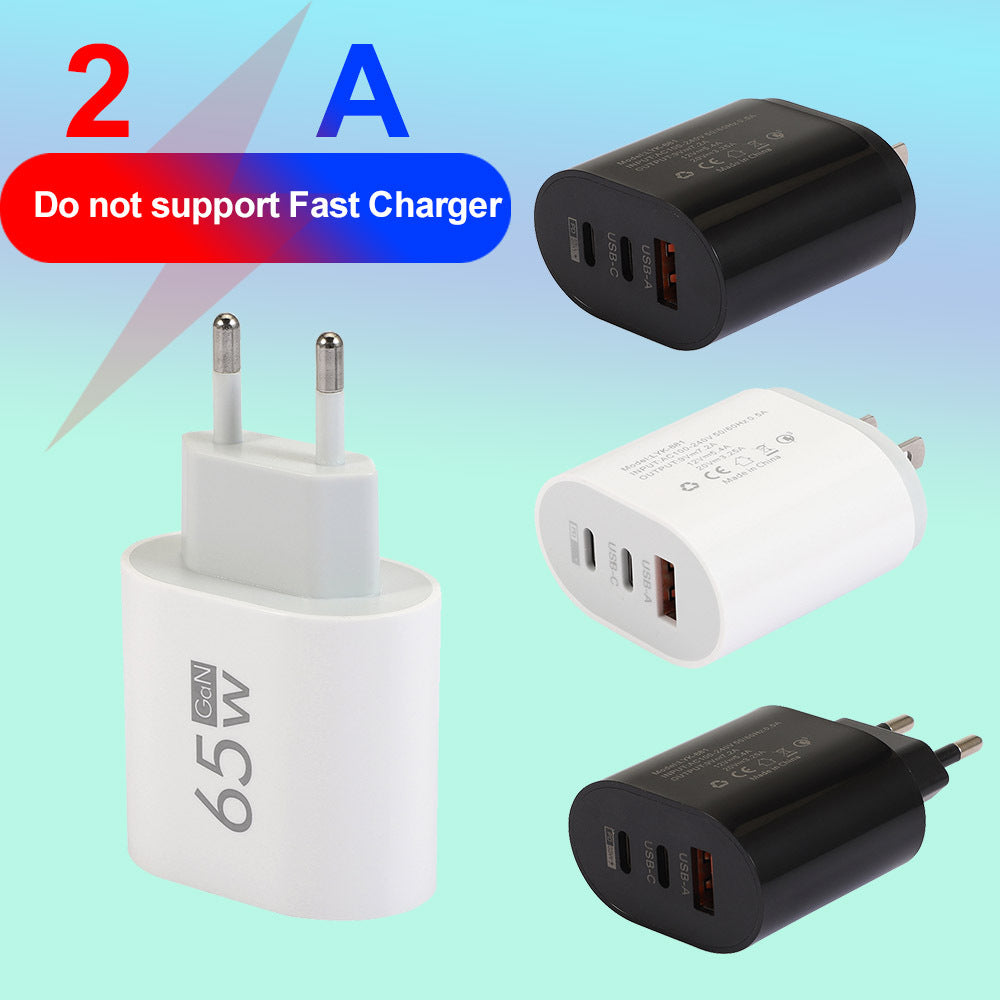 Type-C mobile phone charger 2A USB+2PD multi port US and European travel charging head