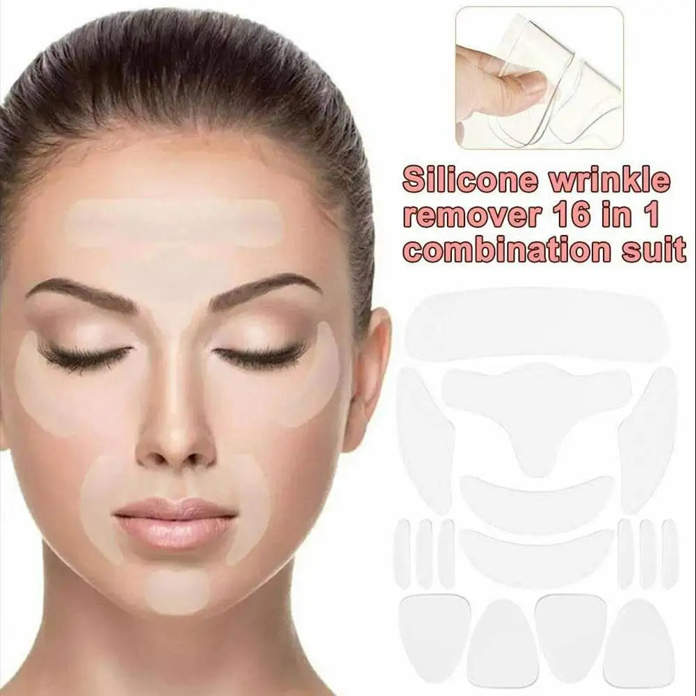 18Pcs Reusable Silicone Face Patch Set Anti Wrinkle Patches For Face Neck Forehead Eye Cheek Chest Pads Beauty Tools