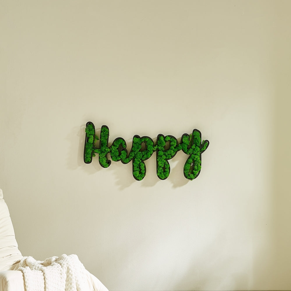 HAPPY Letter Art Moss Wall Decor