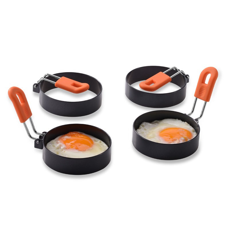 Creative thickened stainless steel non stick coating circular egg fryer hamburger patty mold