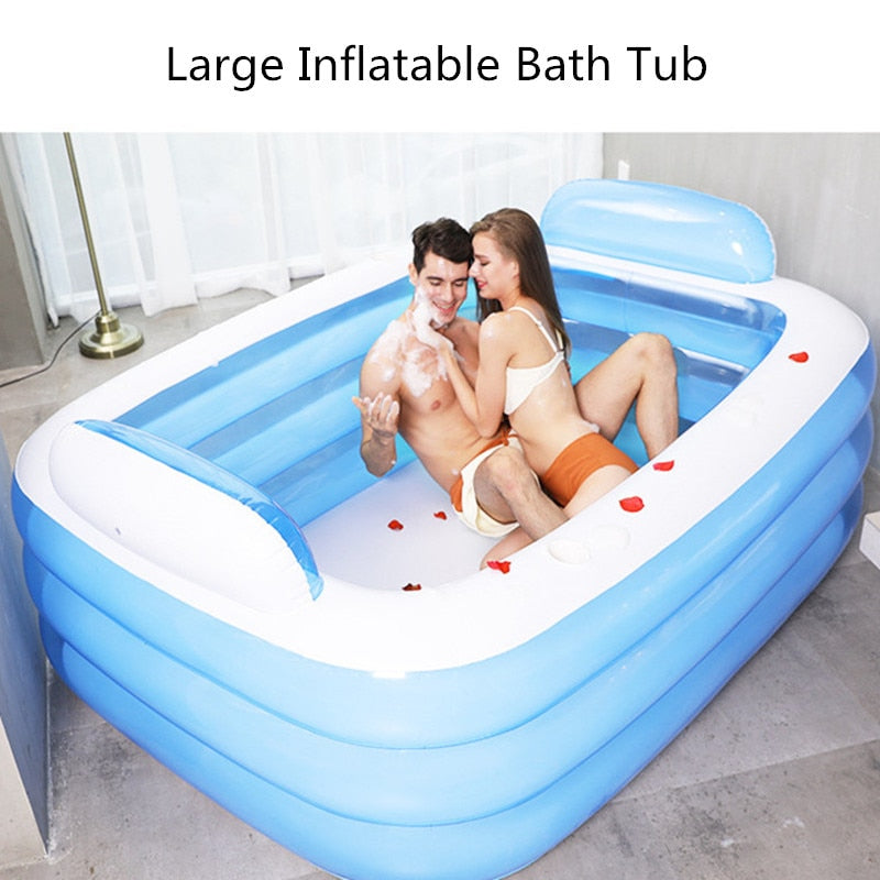Large Inflatable Bath Tub Double Adults Portable Plastic Bathtub Hot Tub PVC Inflatable Bathtub Folding Spa Tub