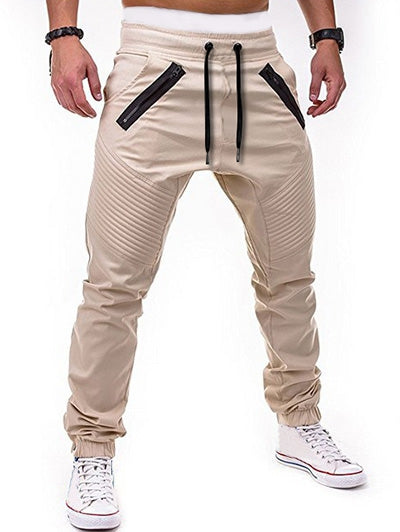Zippers Embellished Drawstring Jogger Pants