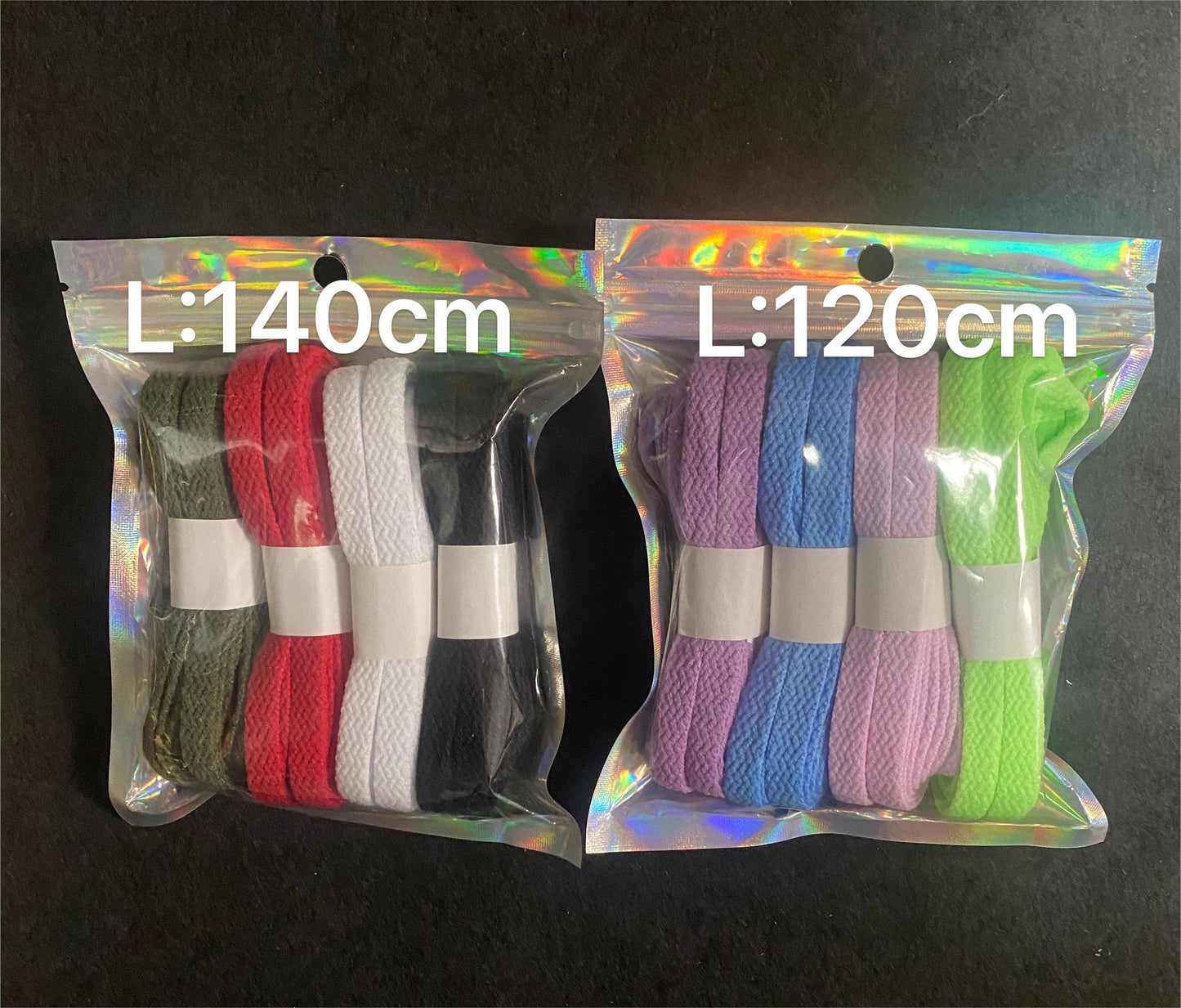 Unique design style shoelaces, flat 8 pairs of 8 color shoelaces