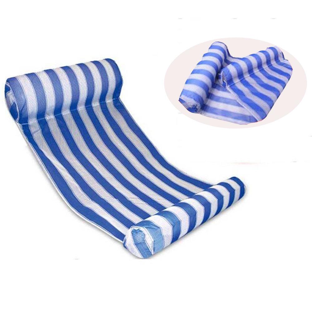 Swimming Pool Floats Air Mattress Inflatable Stripe Sleeping Bed Water Hammock Lounger Chair Float Swimming Pool Accessories