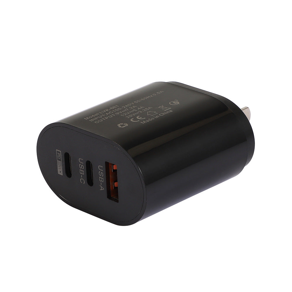 Type-C mobile phone charger 2A USB+2PD multi port US and European travel charging head