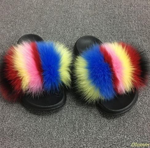 Faux Fur Slippers Women