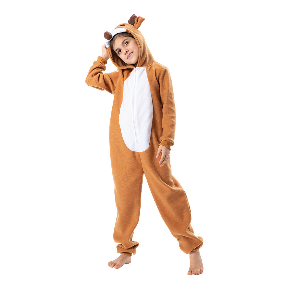 New Christmas elk one-piece suit pajamas party stage props bar mall reindeer suit