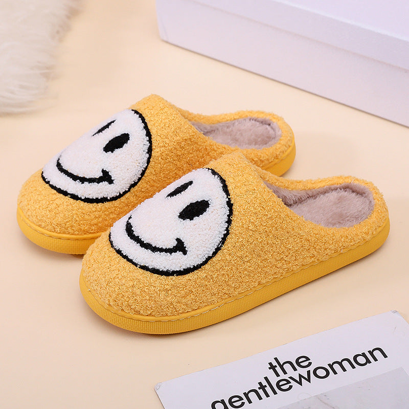 Smiling Face Cotton Slippers For Men And Women