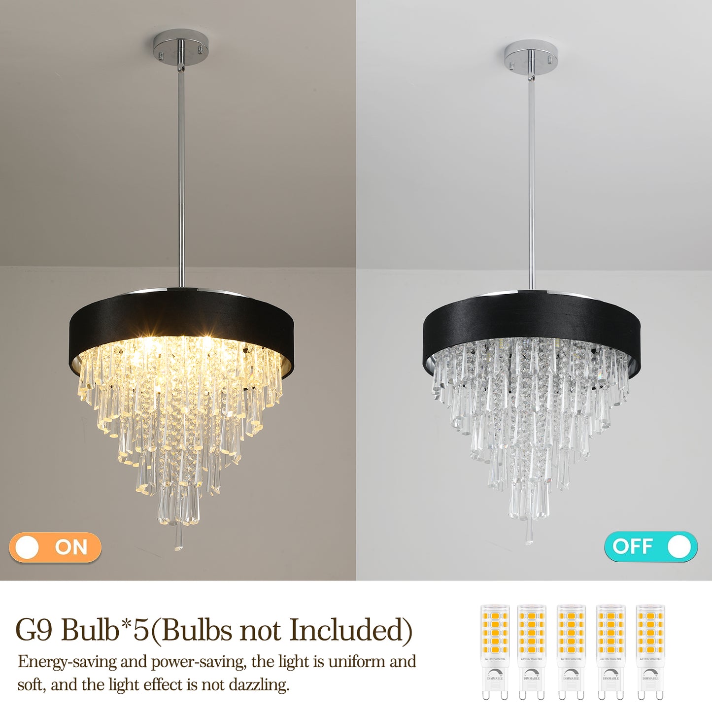 Modern Crystal Chandelier for  Living-Room Round Cristal Lamp Luxury Home Decor  Light Fixture