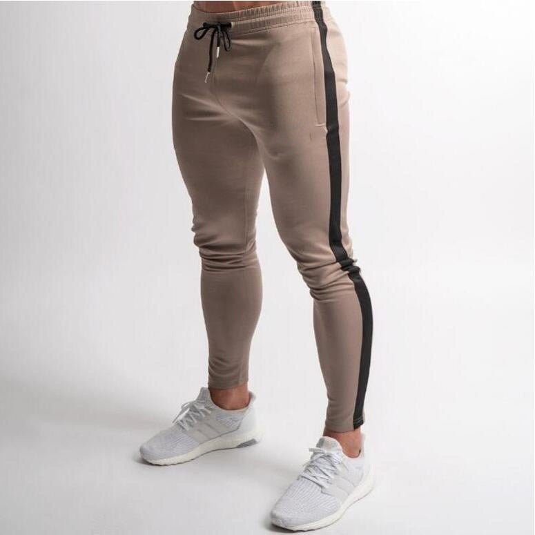 Autumn and Winter Men's New Sports and Leisure Light Plate Slim Fit Fitness Pants Men's Long Pants, Small Foot Strap Pants