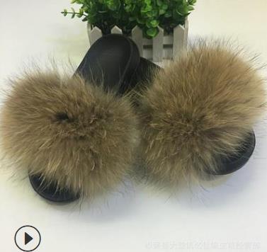 Faux Fur Slippers Women