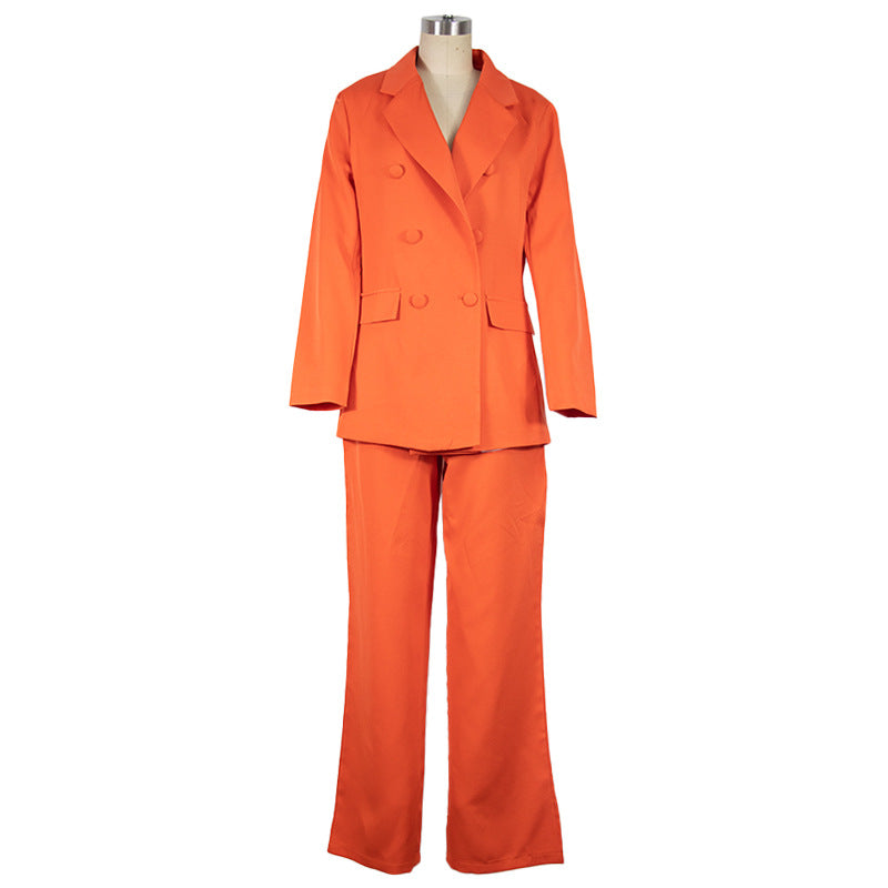 Autumn And Winter New Fashion Suit Jacket Casual Wide Leg Pants Suit