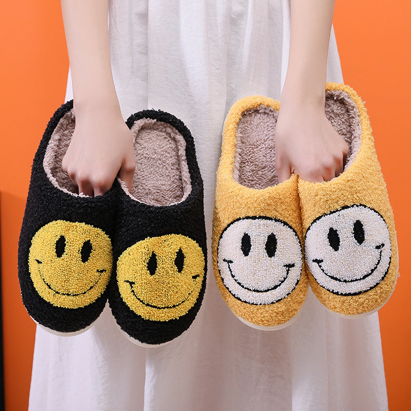 Smiling Face Cotton Slippers For Men And Women