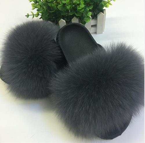 Faux Fur Slippers Women