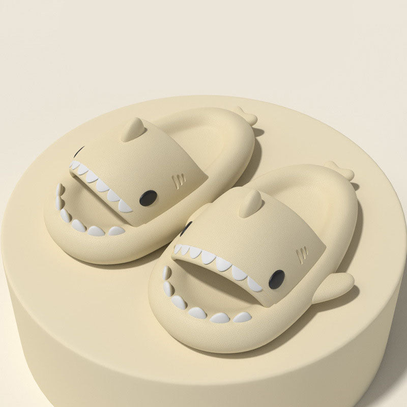 Thick-Bottomed Shark Couple Slippers