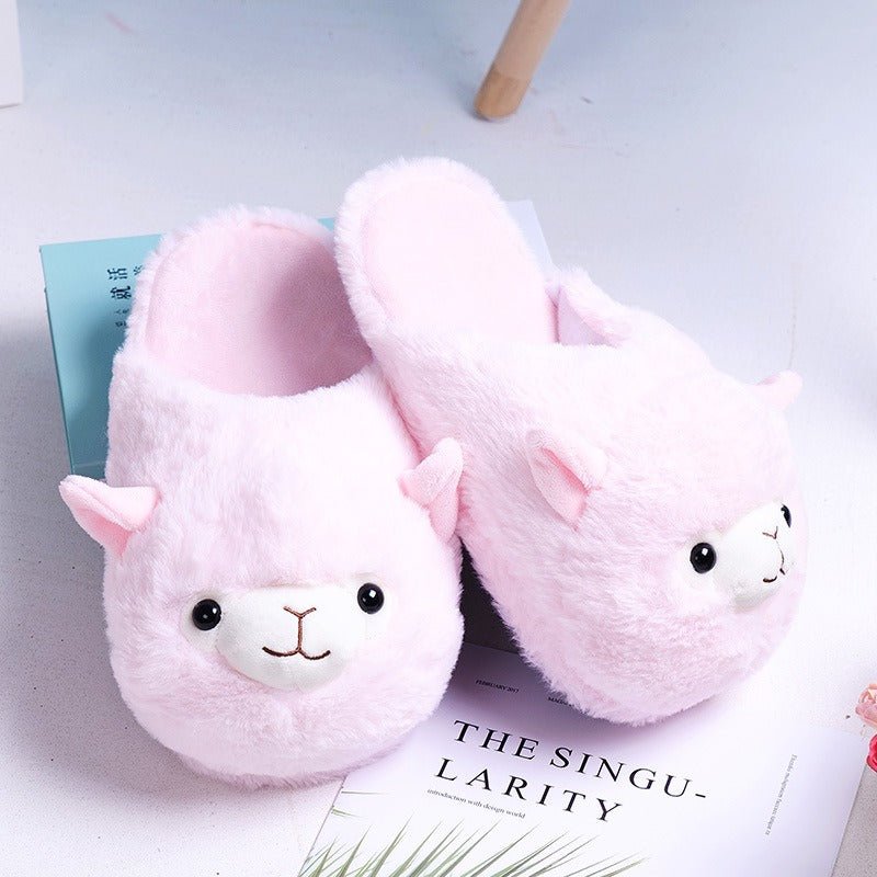 Pink Camel Cotton Slippers