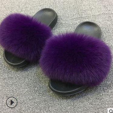 Faux Fur Slippers Women