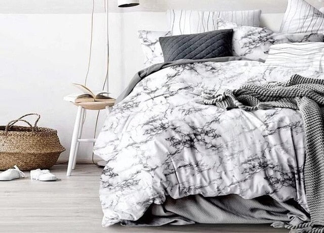 Modern Marble Printed Bedding Set