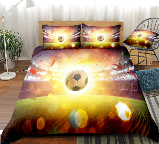 Football fireball pattern home textile bed sheet