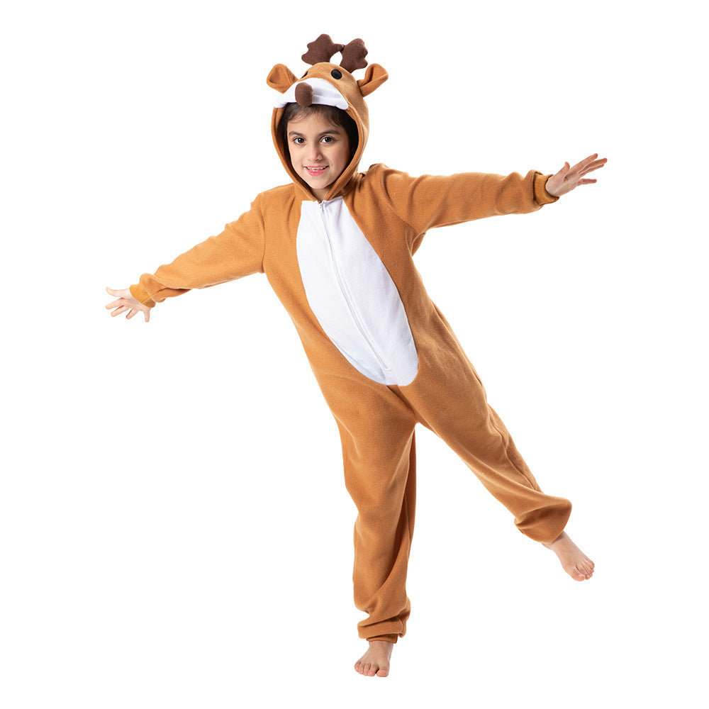 New Christmas elk one-piece suit pajamas party stage props bar mall reindeer suit