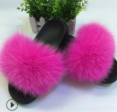 Faux Fur Slippers Women