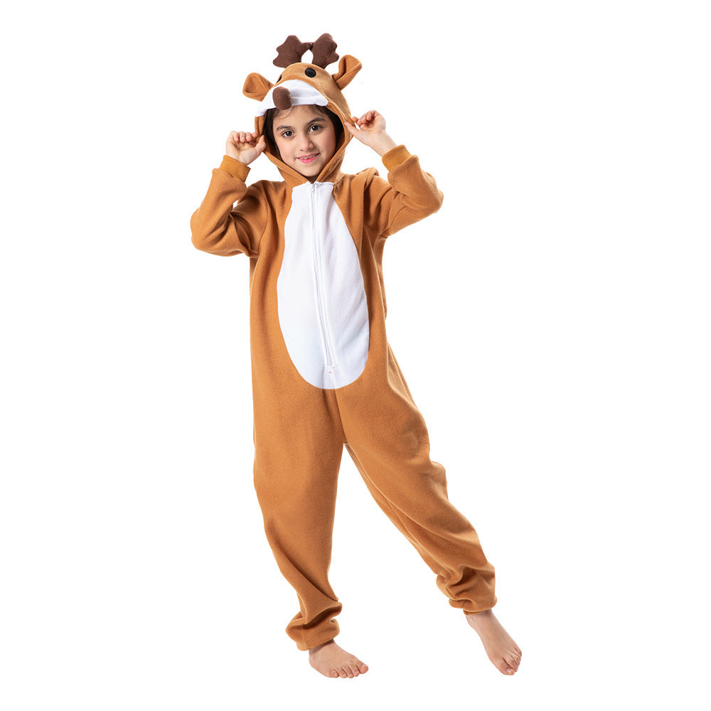 New Christmas elk one-piece suit pajamas party stage props bar mall reindeer suit