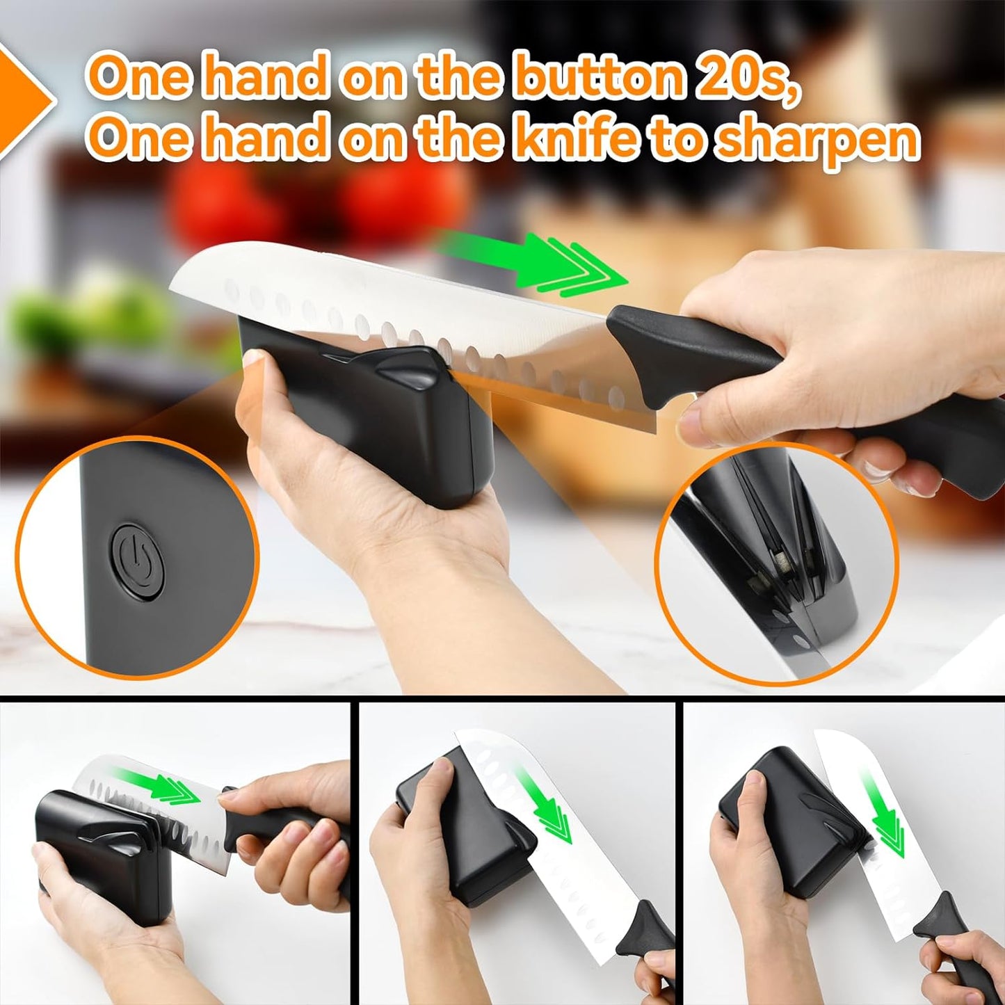 Electric Knife Sharpener, Professional Knife Sharpener for Home, Stages for Kitchen Knives Quick Sharpening & Polishing