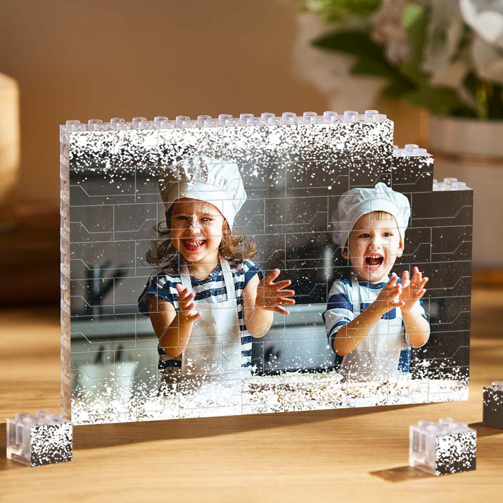 Custom LED Light Building Brick White Light Up Photo Block