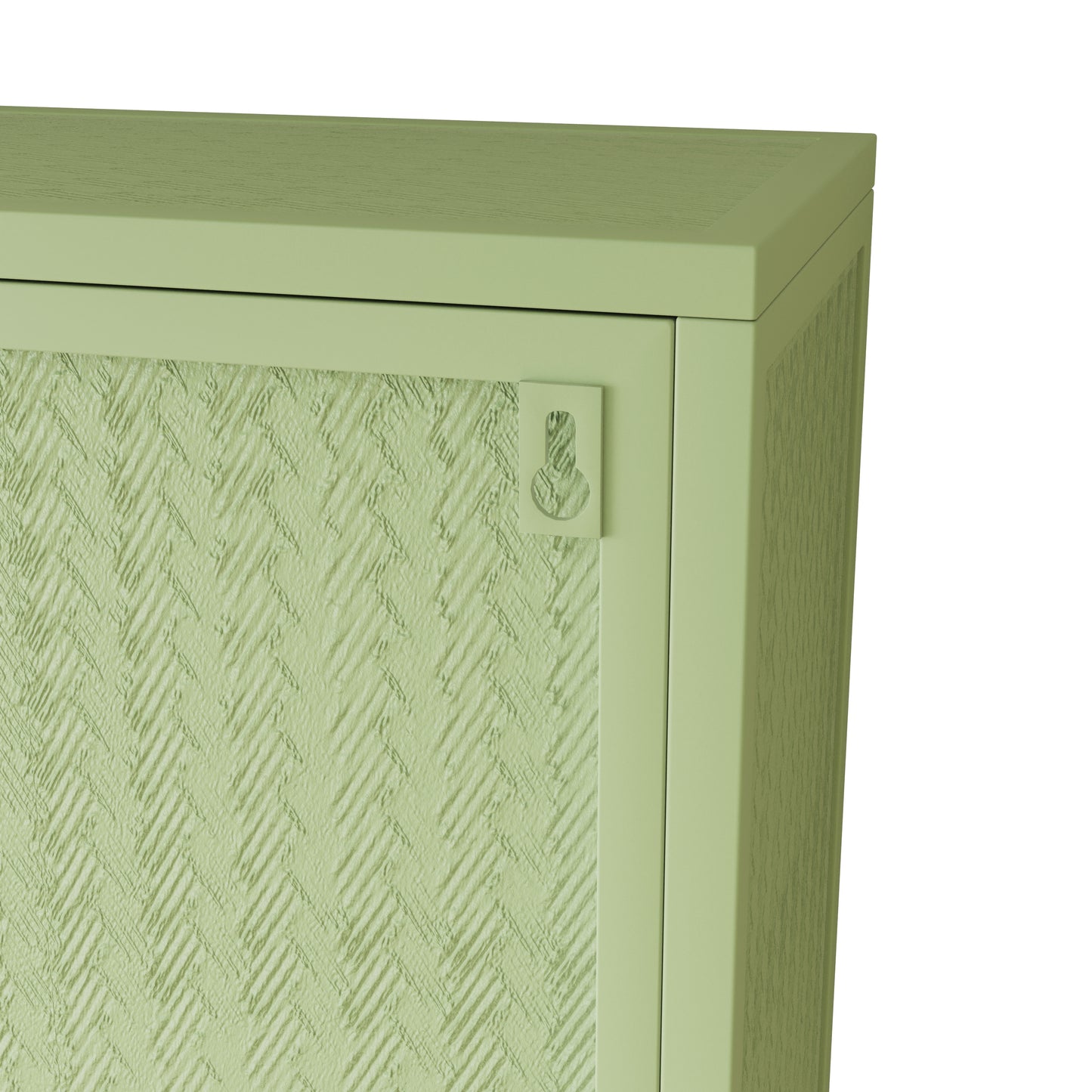 27.56"Glass Doors Modern Two-door Wall Cabinet with Featuring Three-tier Green