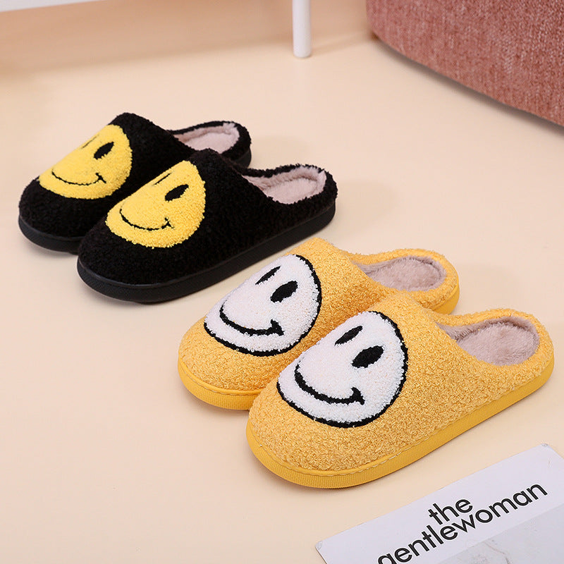 Smiling Face Cotton Slippers For Men And Women