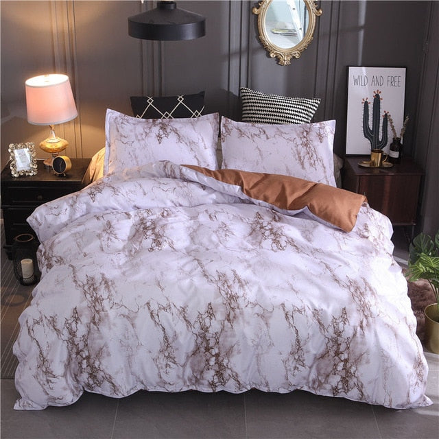 Modern Marble Printed Bedding Set