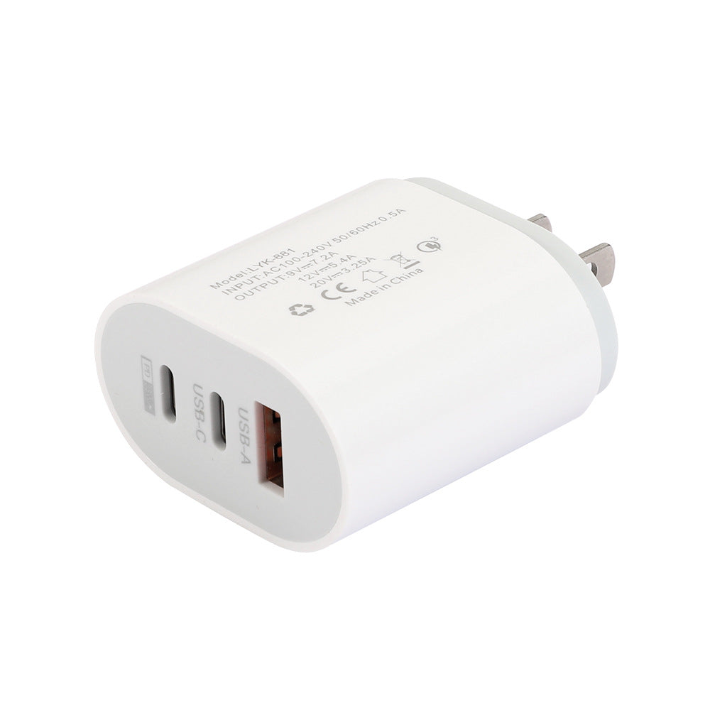 Type-C mobile phone charger 2A USB+2PD multi port US and European travel charging head