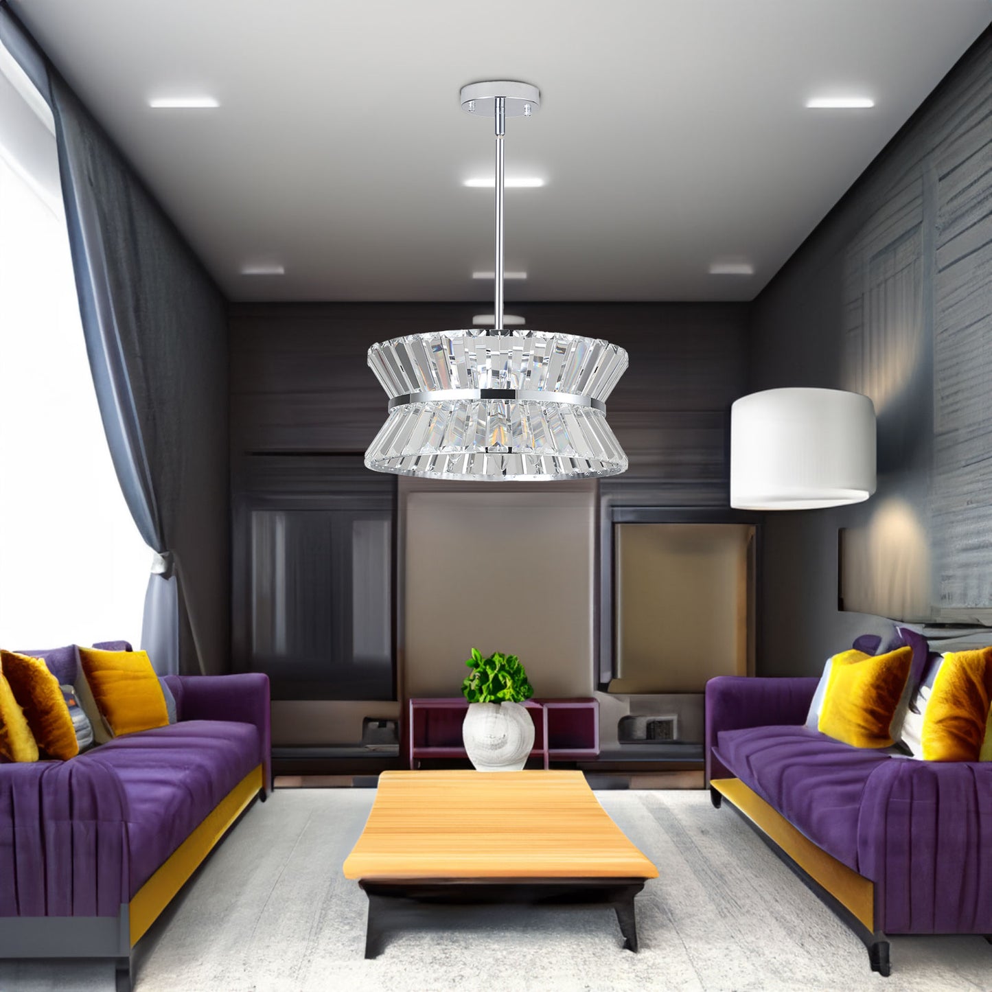 Modern Crystal Chandelier for Living-Room Round  Cristal Lamp Luxury Home Decor Light Fixture
