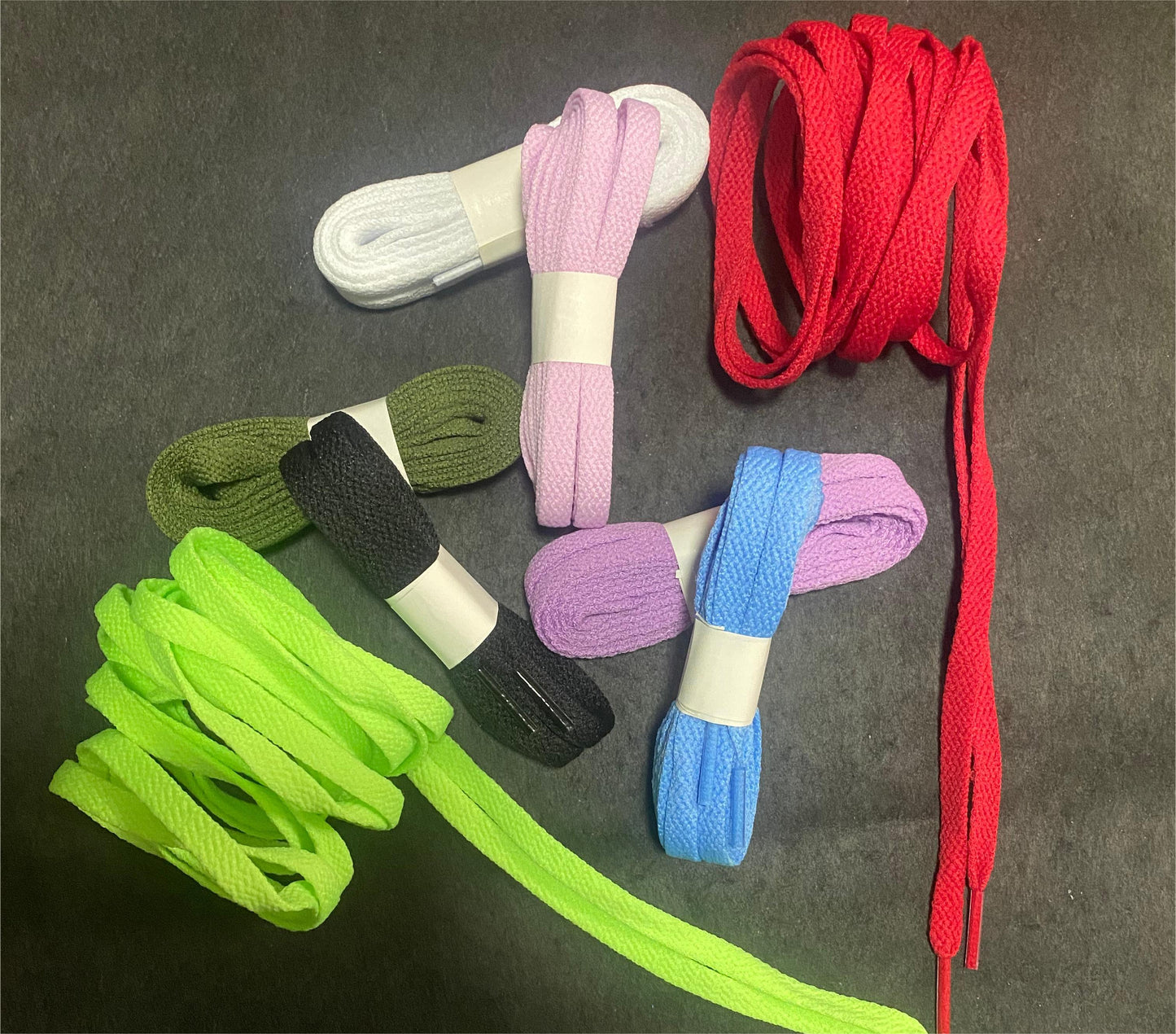 Unique design style shoelaces, flat 8 pairs of 8 color shoelaces