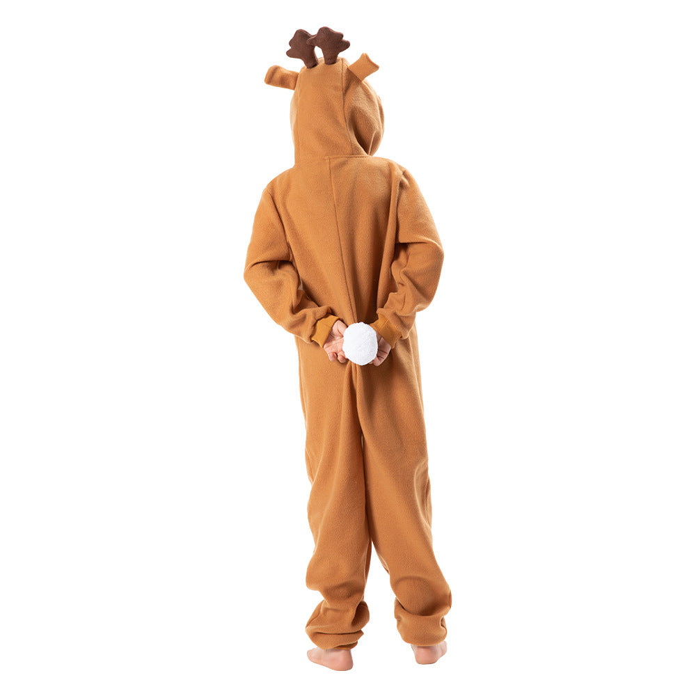 New Christmas elk one-piece suit pajamas party stage props bar mall reindeer suit