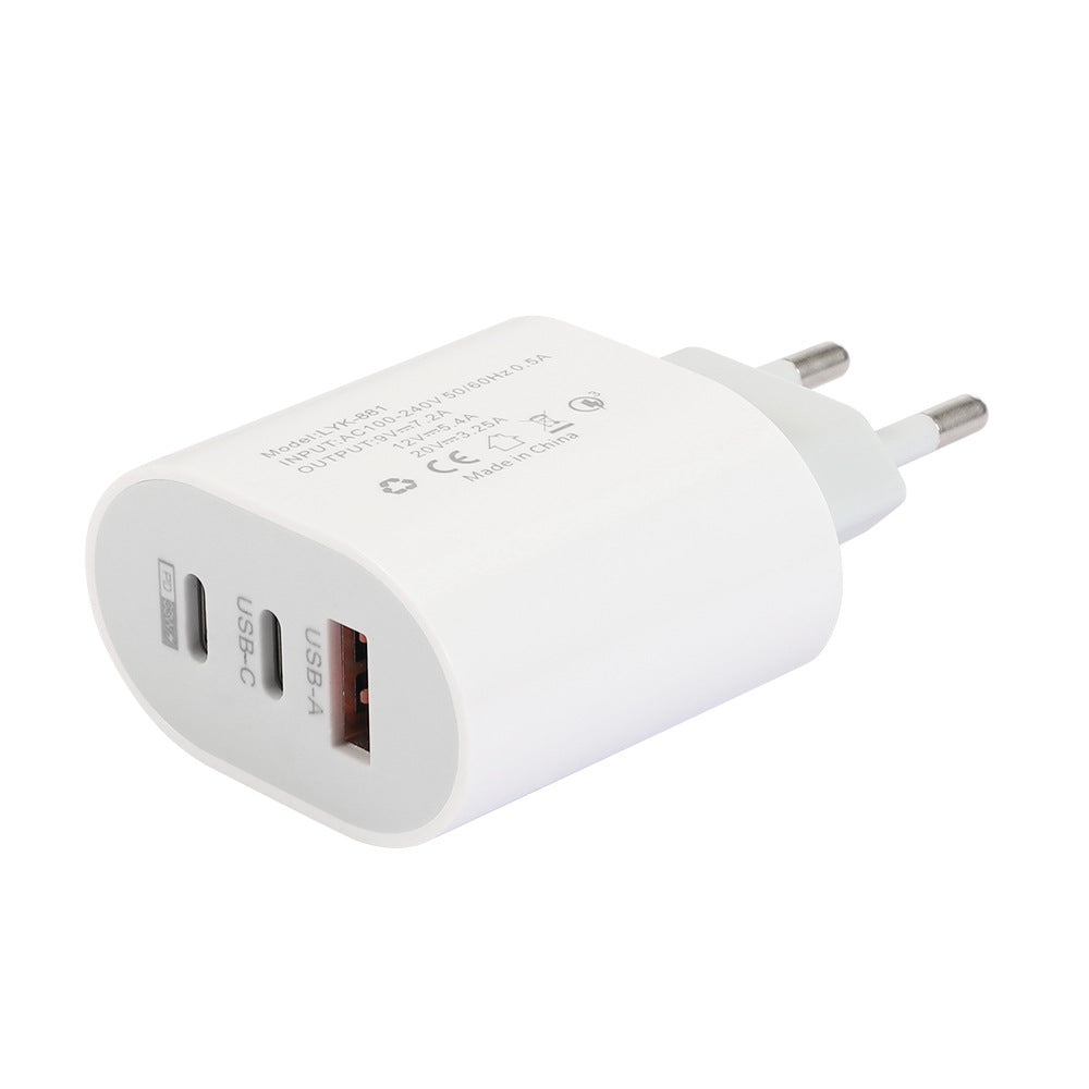 Type-C mobile phone charger 2A USB+2PD multi port US and European travel charging head