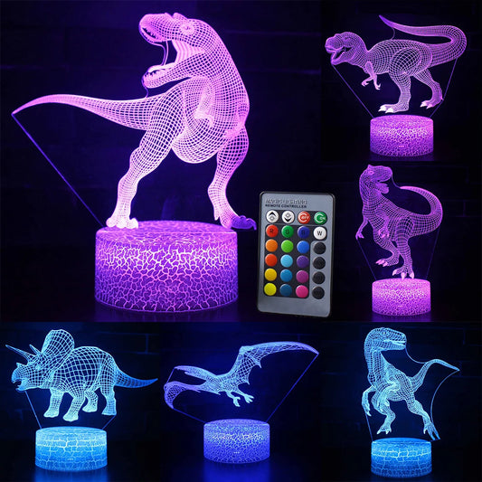 3D LED Night Light Lamp Dinosaur Series