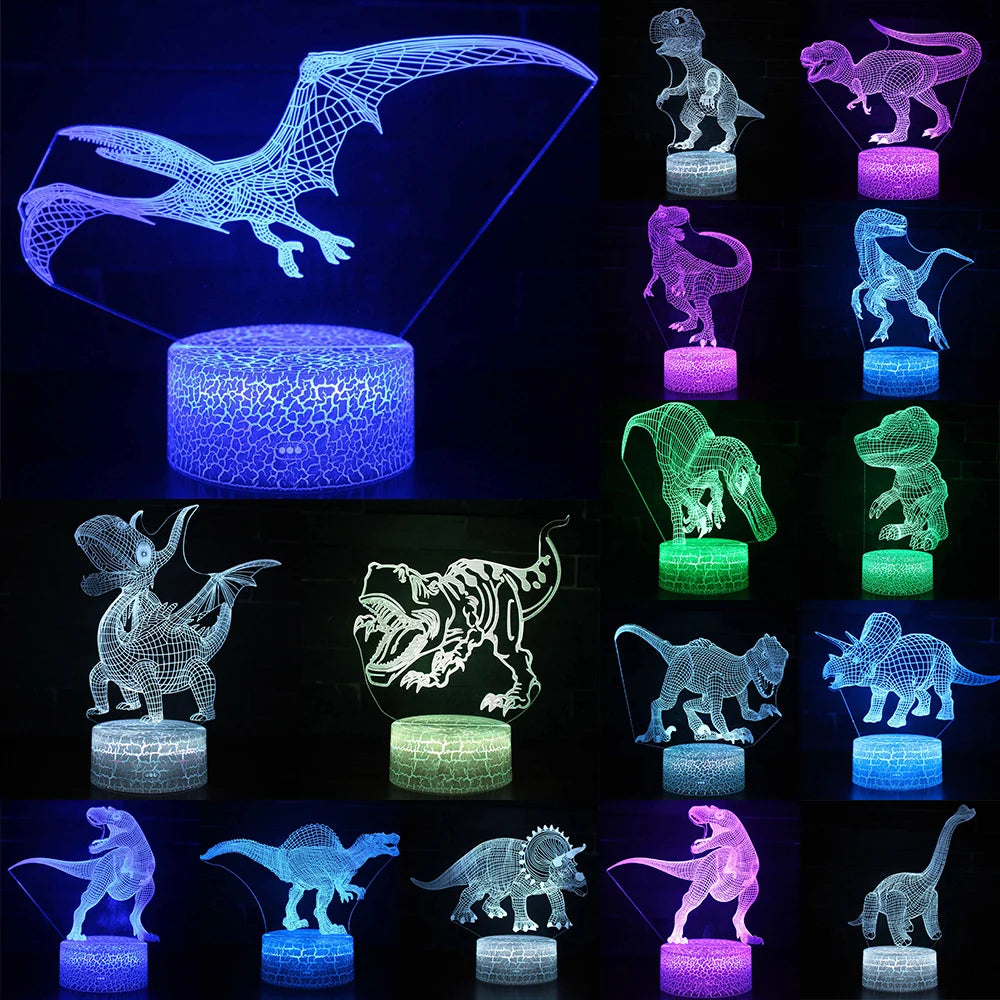 3D LED Night Light Lamp Dinosaur Series