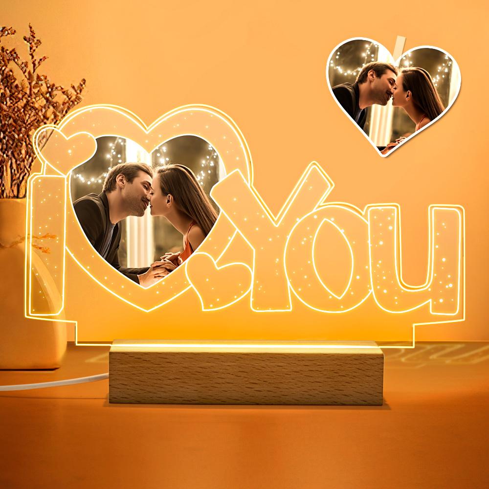 Custom Acrylic Lamp Personalized I Love You Photo Night Light